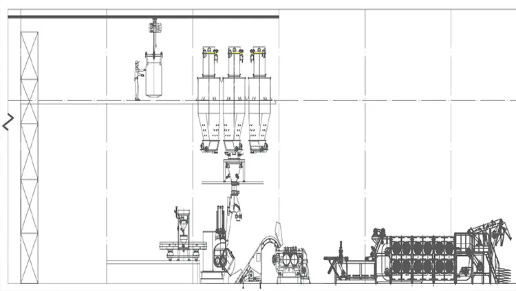 2-Floor Workshop or Steel Platform Internal Mixer Weighing & Feeding System